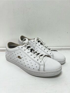 Lacoste Straightset 117 3 White Leather Sneakers Women’s Size 8 Lace-Up